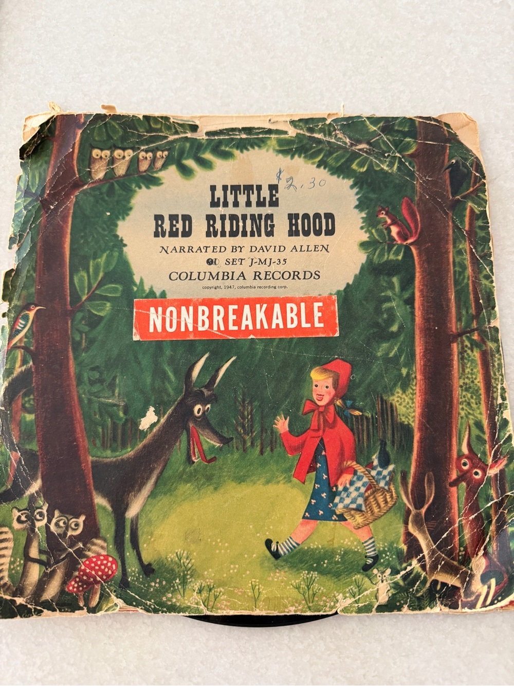 Vintage Little Red Riding Hood Cover - Red & Green